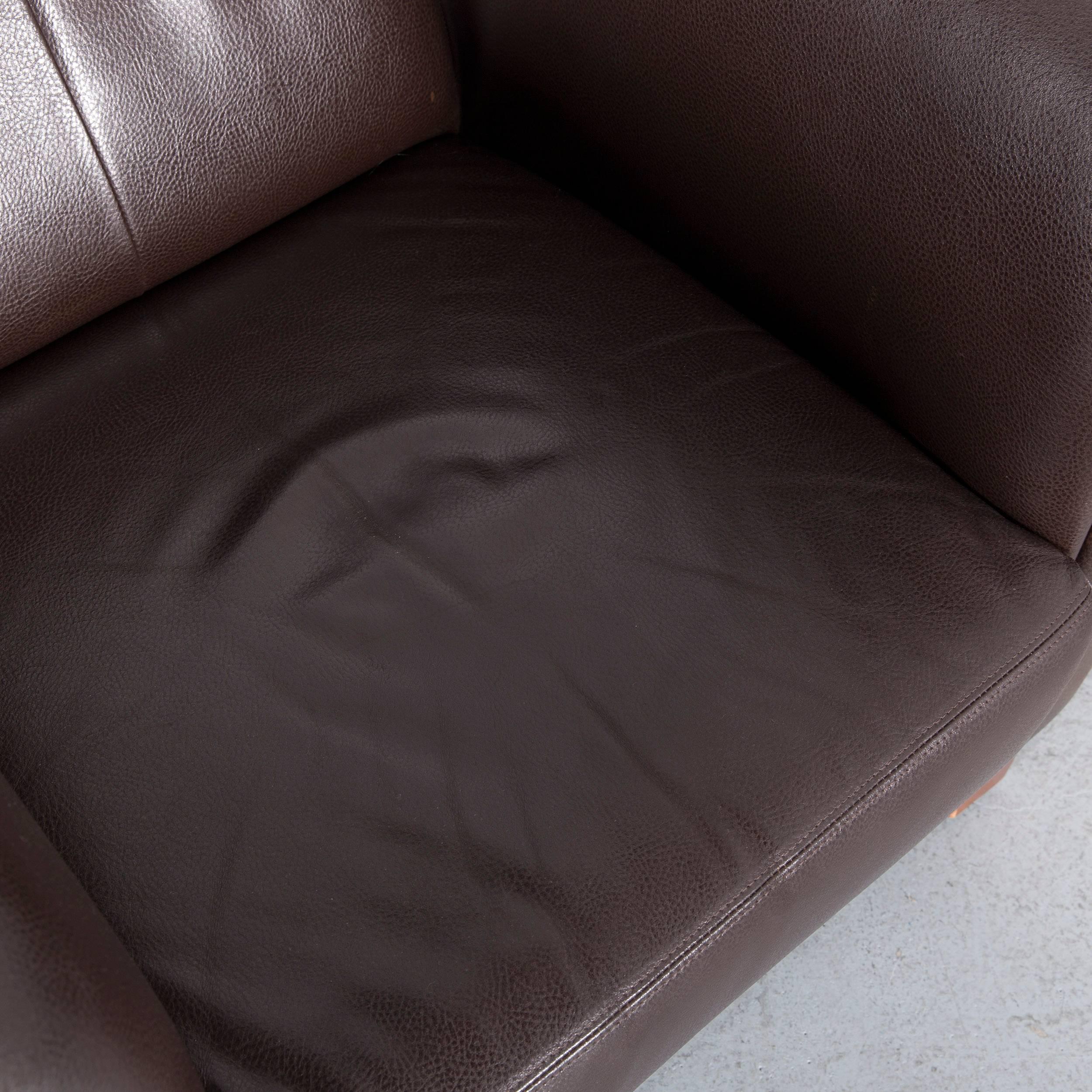 Machalke Sumatra Leather Sofa Set Brown Two-Seat and Armchair 10