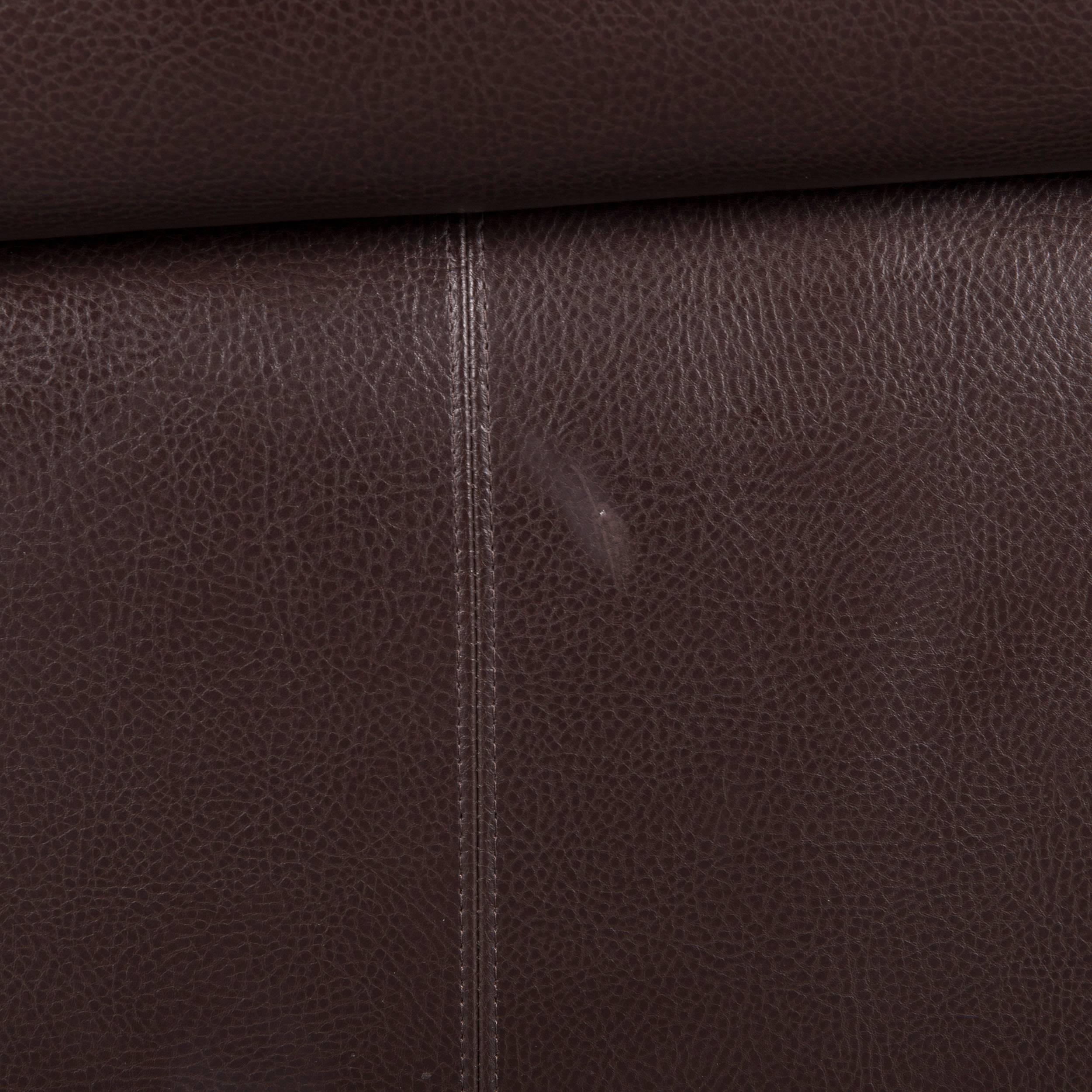 Machalke Sumatra Leather Sofa Set Brown Two-Seat and Armchair 11