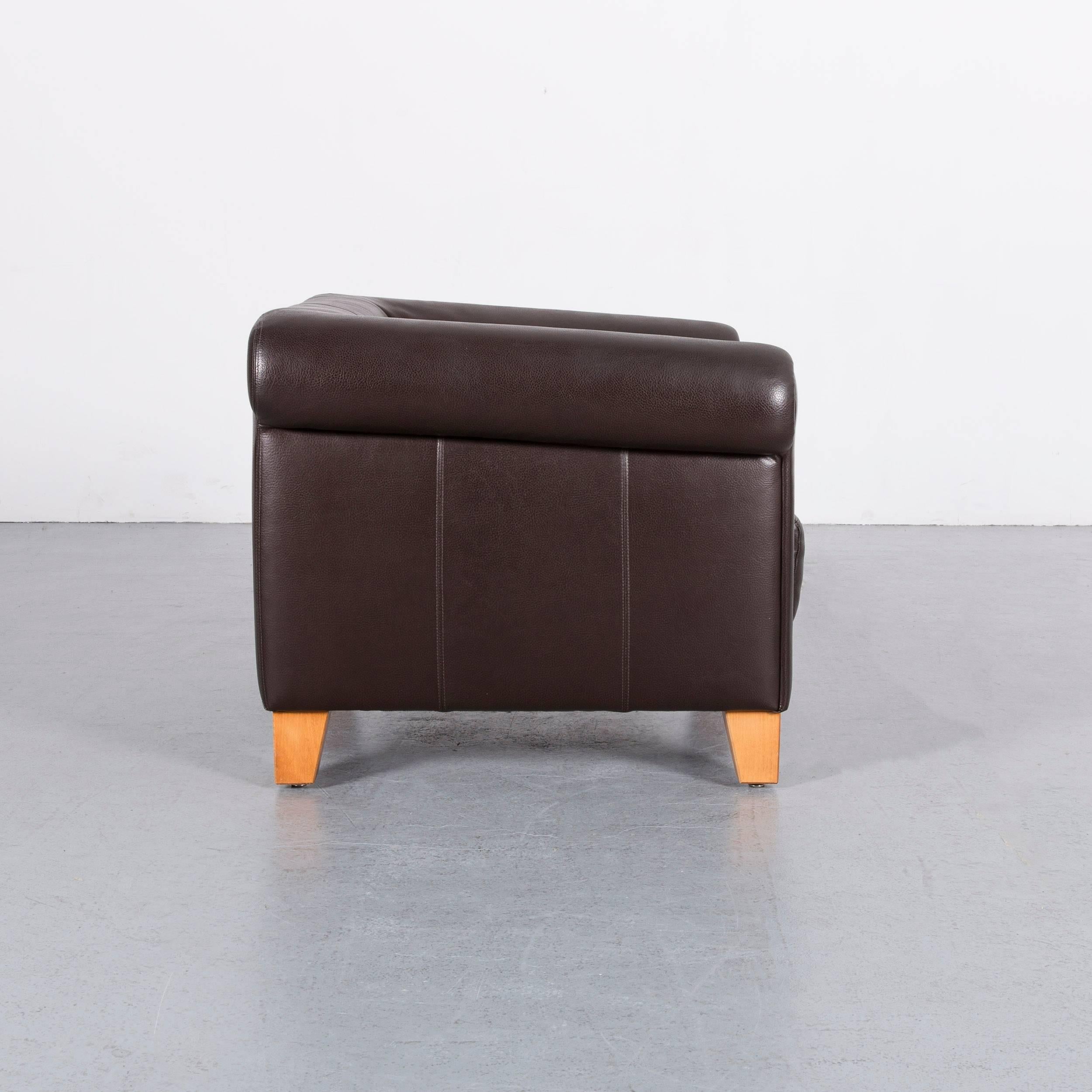 Machalke Sumatra Leather Sofa Set Brown Two-Seat and Armchair 12