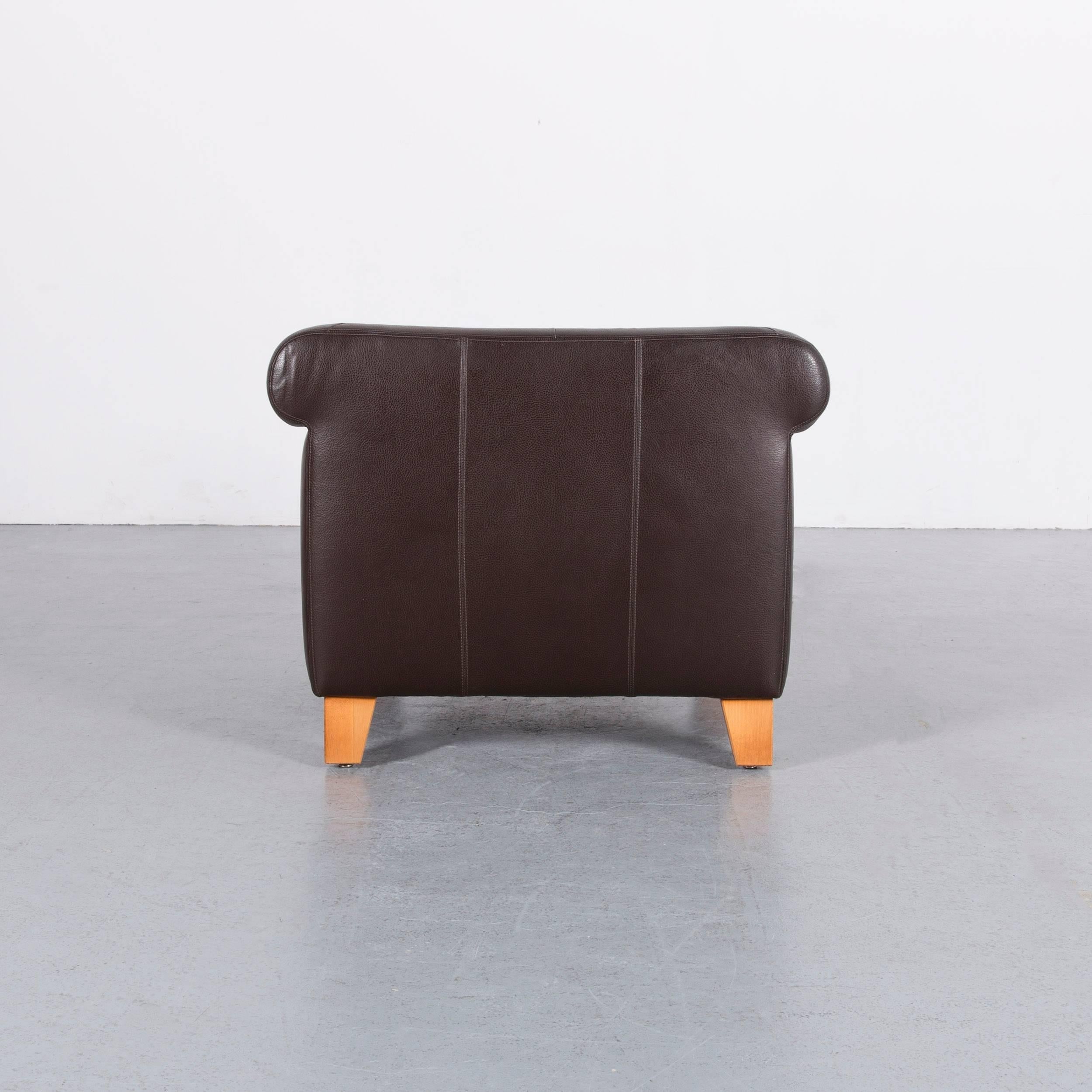 Machalke Sumatra Leather Sofa Set Brown Two-Seat and Armchair 13
