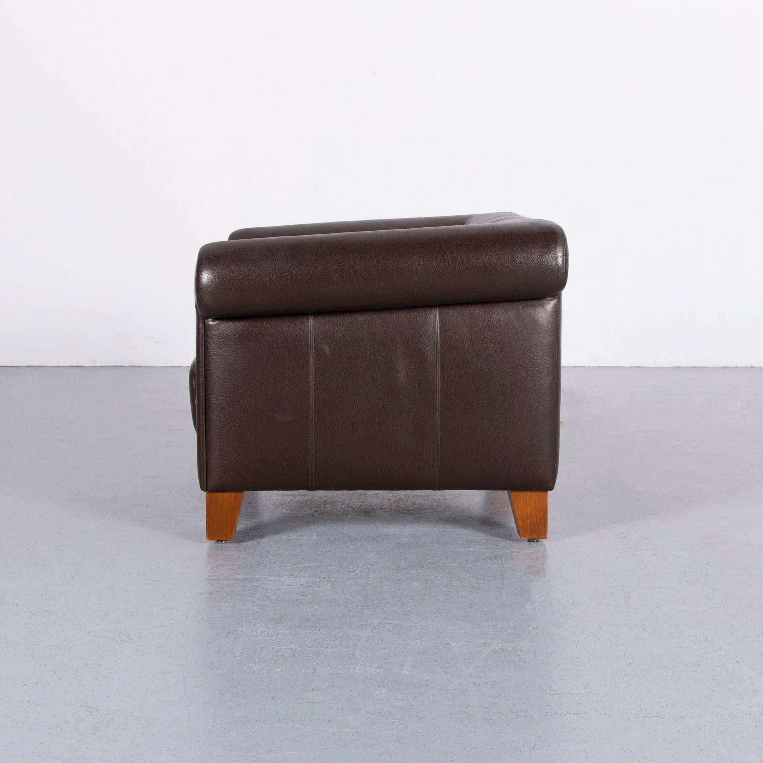 Machalke Sumatra Leather Sofa Set Brown Two-Seat and Armchair 14