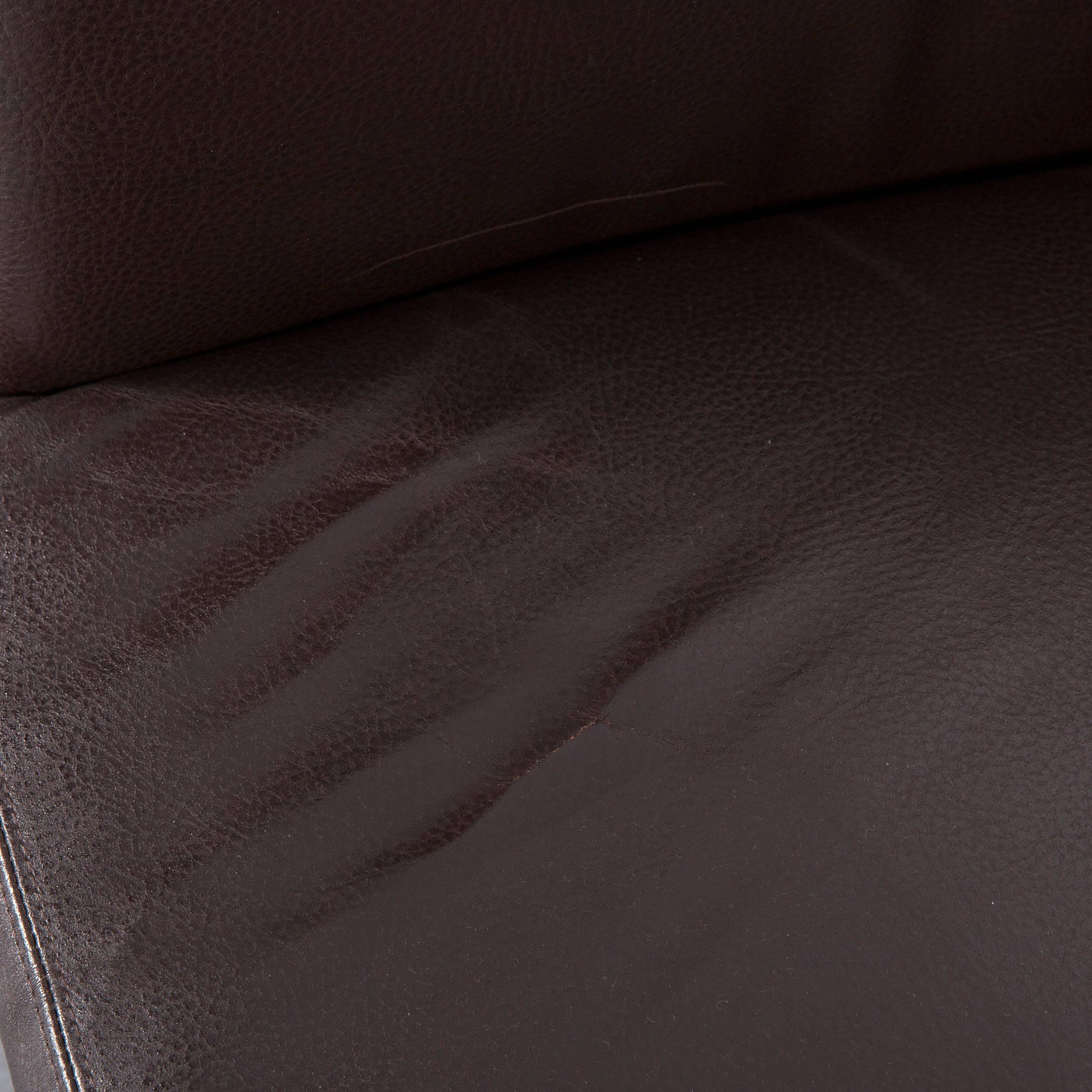 Machalke Sumatra Leather Sofa Set Brown Two-Seat and Armchair 1