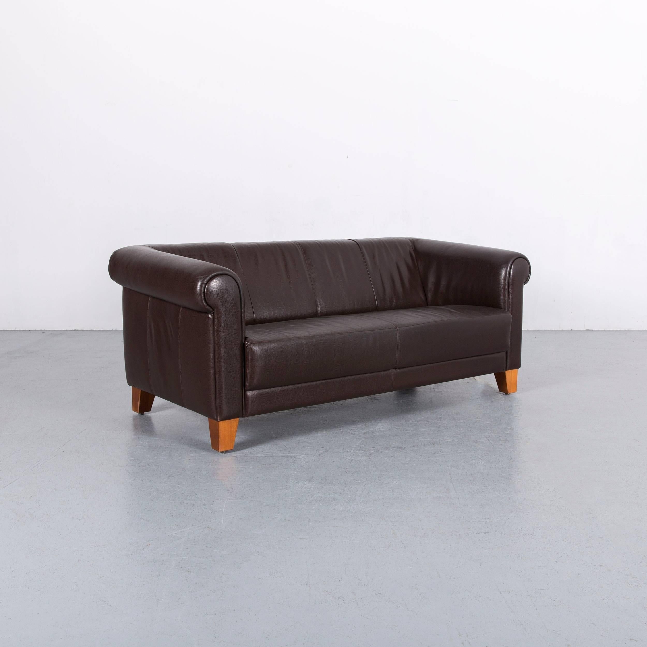 Machalke Sumatra Leather Sofa Set Brown Two-Seat and Armchair 3