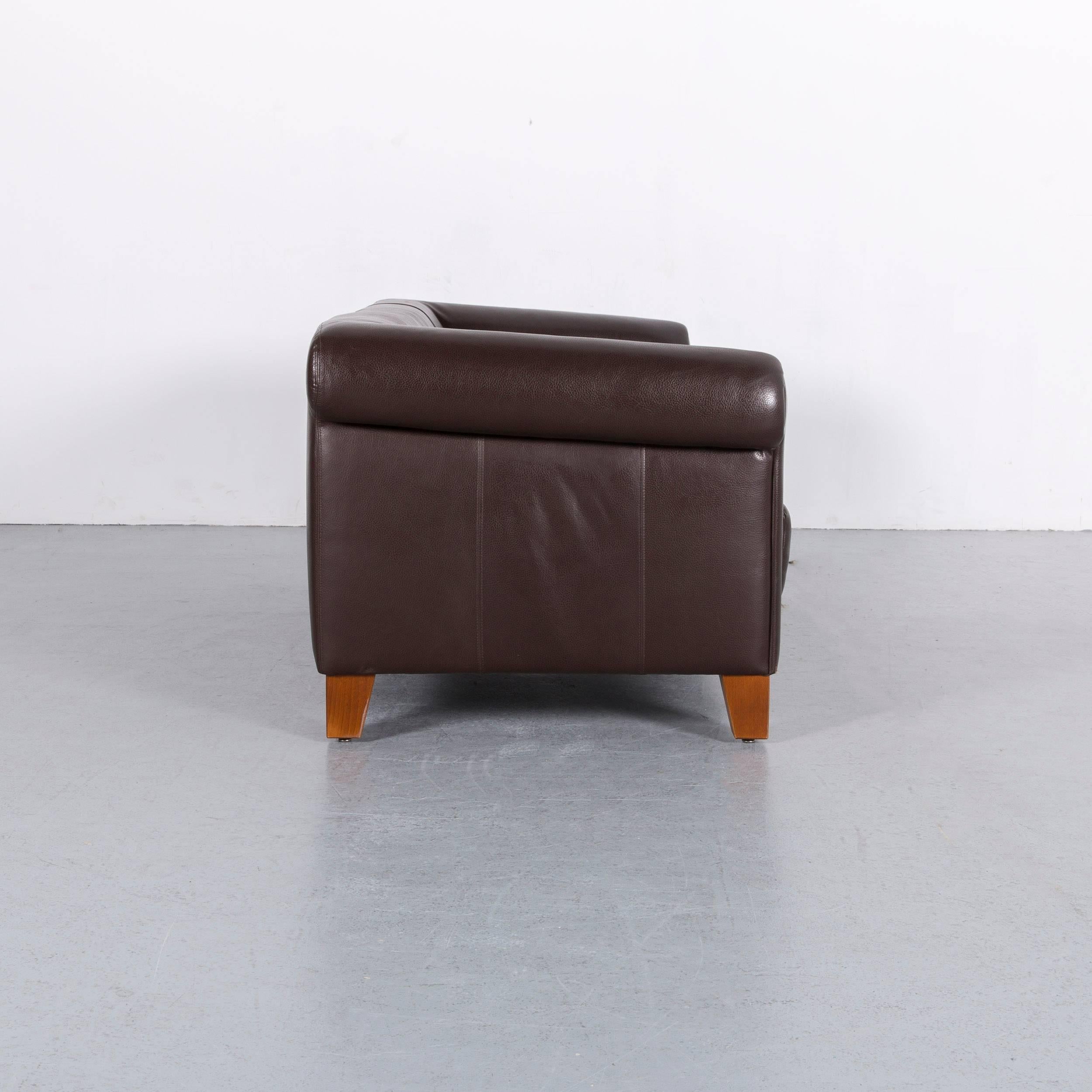 Machalke Sumatra Leather Sofa Set Brown Two-Seat and Armchair 4