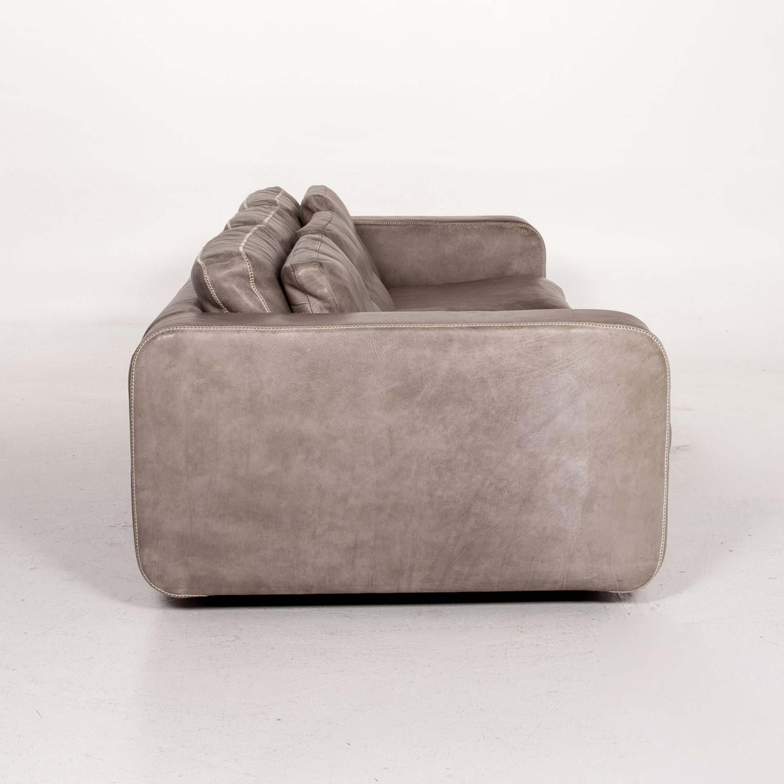 Machalke Valentino Anilin-Leder-Sofa in Grau mit drei Etagen im Angebot 3