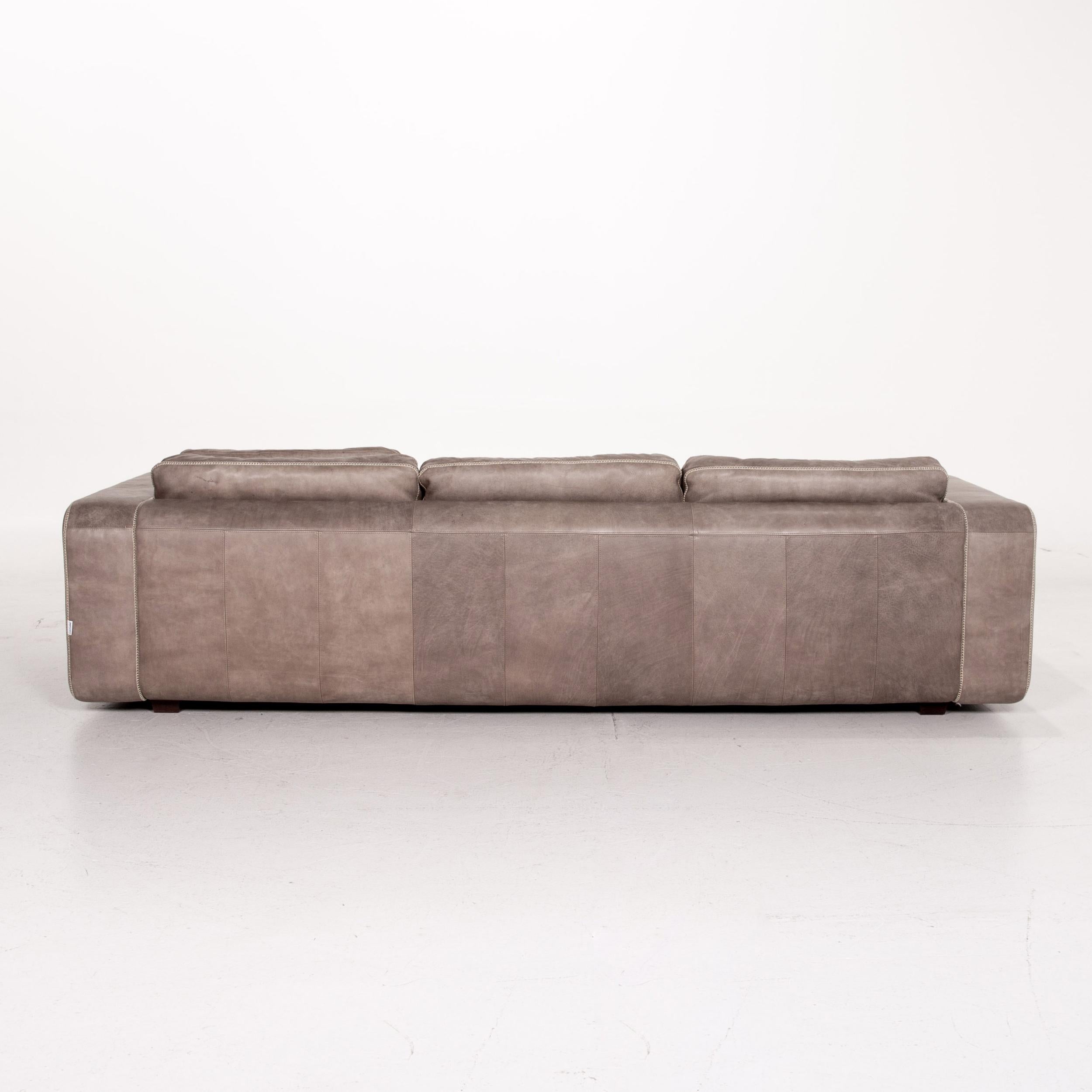 Machalke Valentino Anilin-Leder-Sofa in Grau mit drei Etagen im Angebot 4