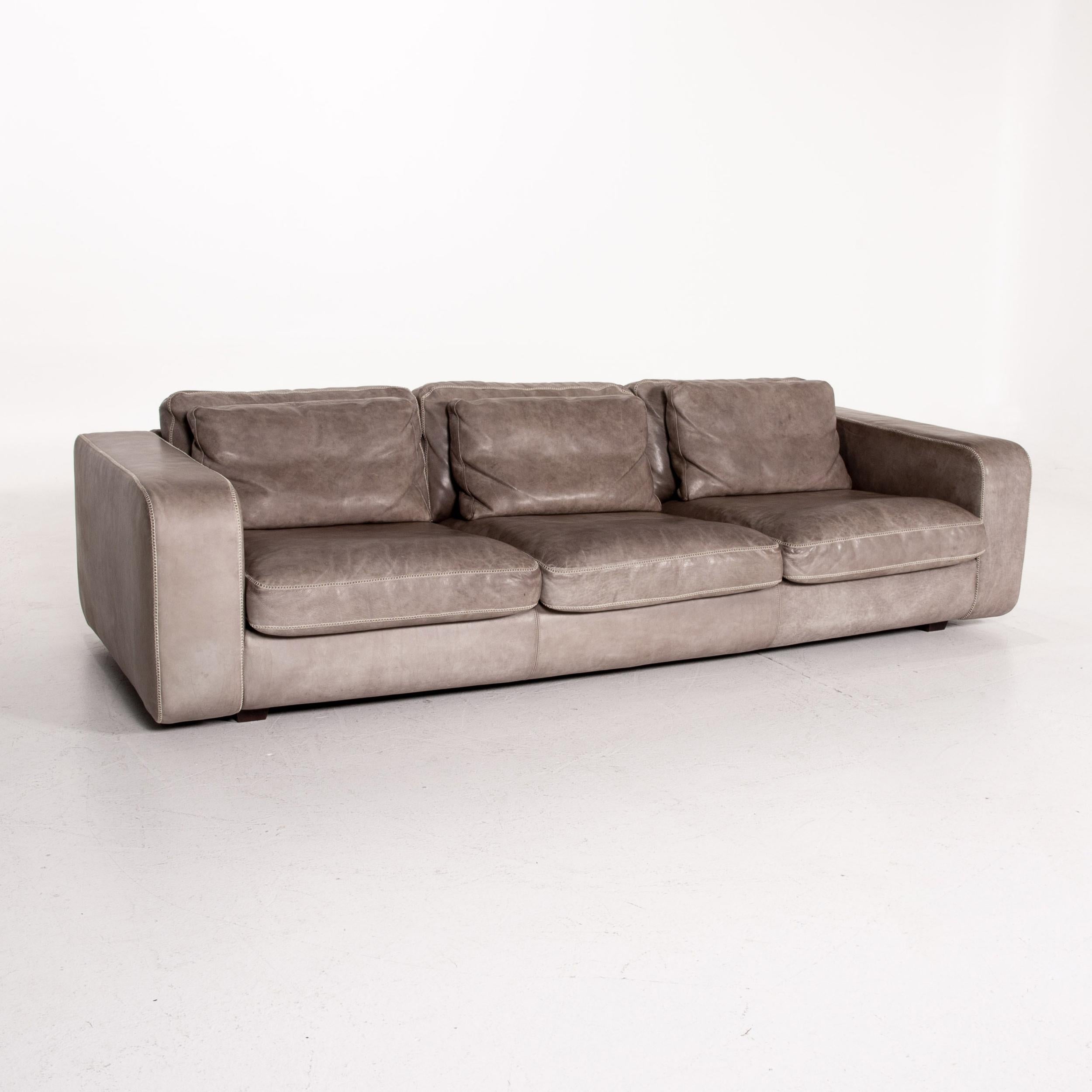 Machalke Valentino Anilin-Leder-Sofa in Grau mit drei Etagen im Angebot 1