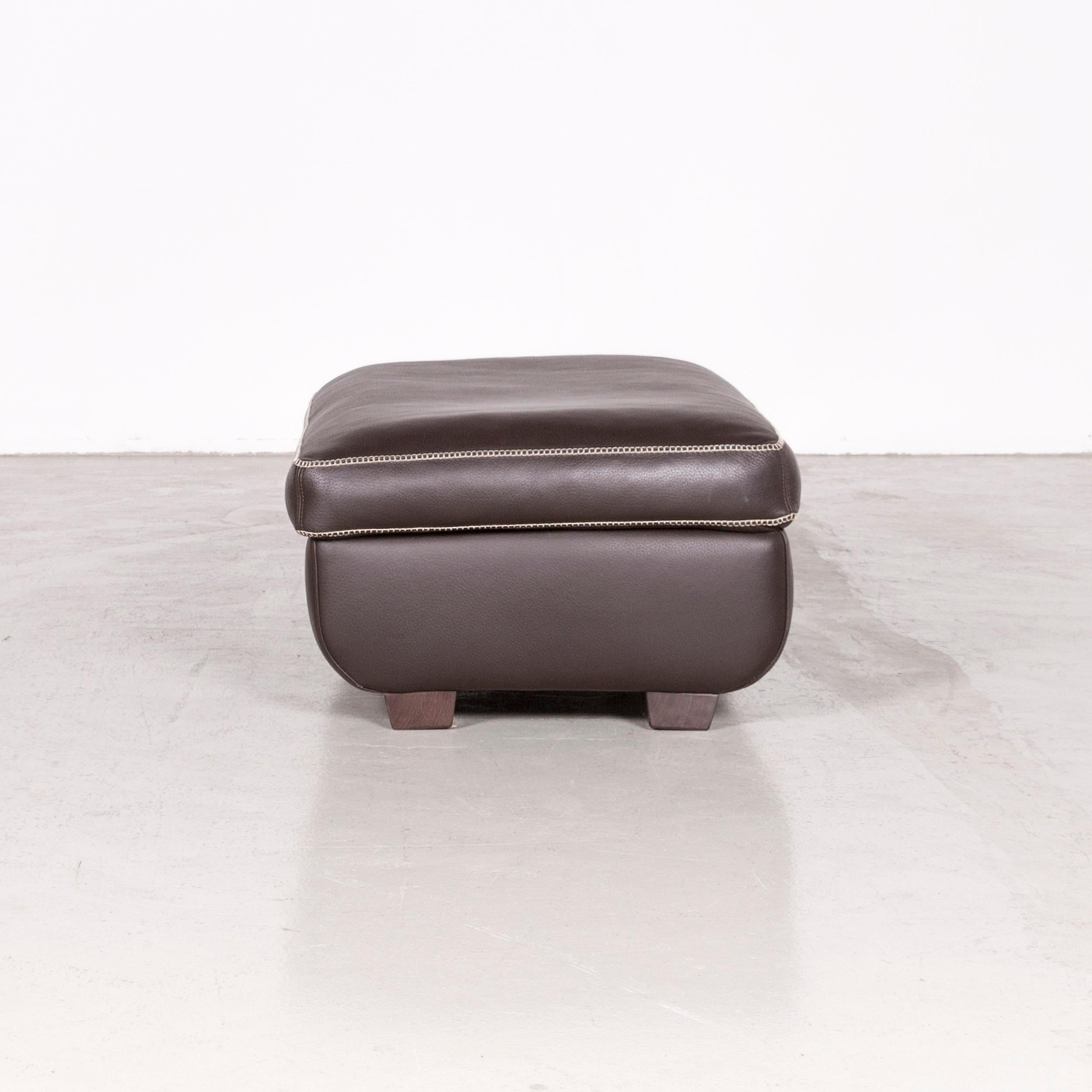 Machalke Valentino Designer Leather Footstool Brown For Sale 1