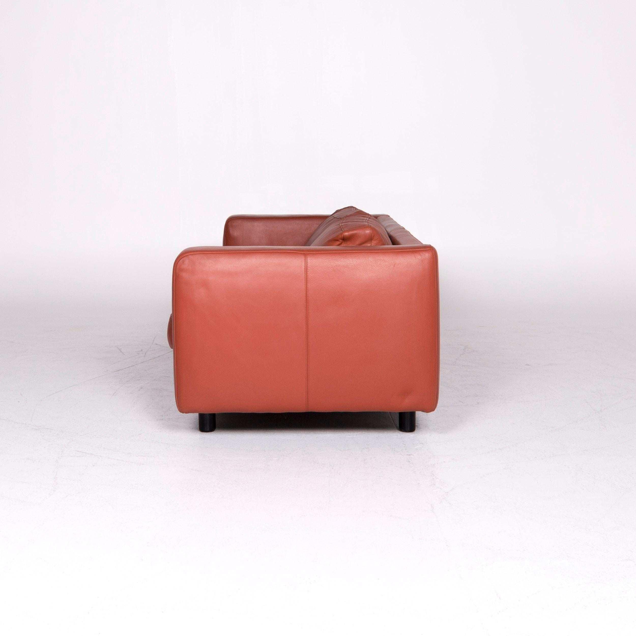 Contemporary Machalke Valentino Designer Leather Sofa Brown Rust Brown Two-Seat Couch