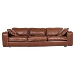 Machalke Valentino Leather Sofa Brown Three-Seat Couch