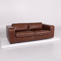 Machalke Valentino Leather Sofa Brown Three-Seat Couch