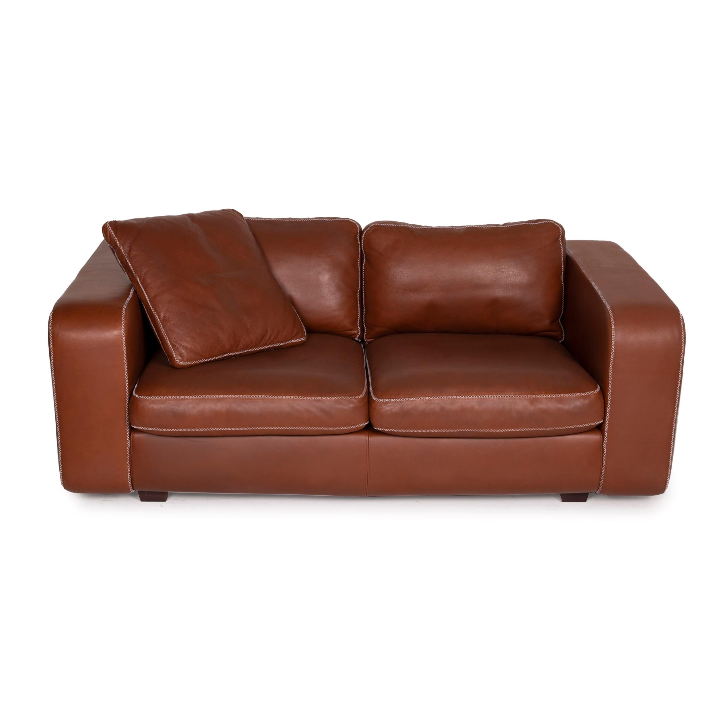 Contemporary Machalke Valentino Leather Sofa Brown Two-Seater