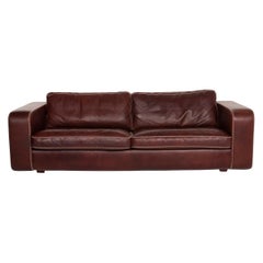 Machalke Valentino Leather Sofa Dark Brown Three-Seat