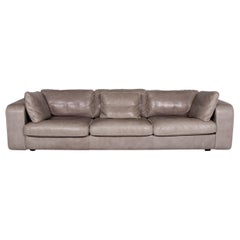 Machalke Valentino Leather Sofa Gray Three-Seat Couch