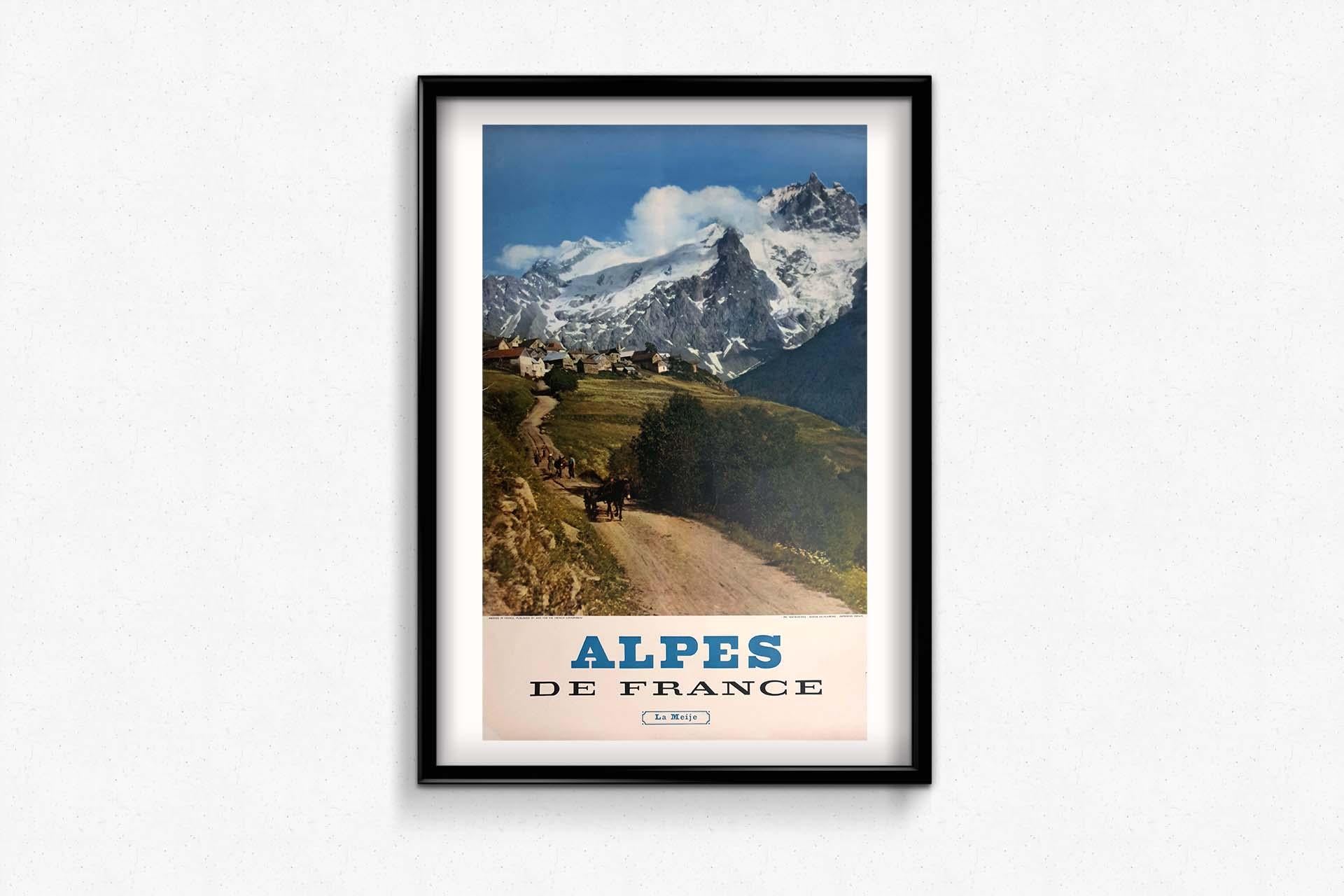 Beautiful poster for the French Alps by the photographer Machatchek - La Meije For Sale 3