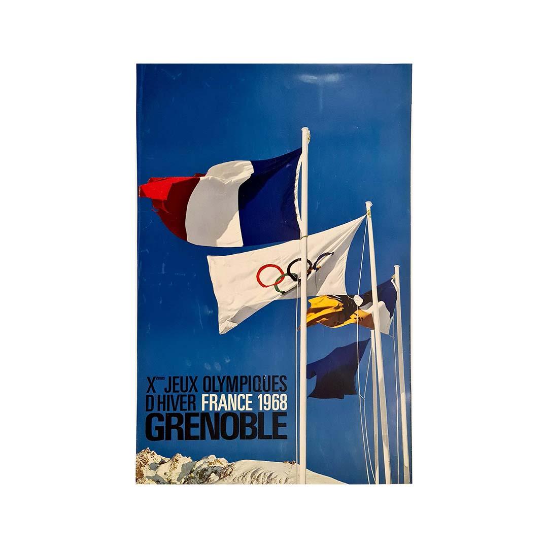 A magnificent poster designed by Machatschek and Alain Perceval to promote the 1968 Olympic Games, officially known as the X Olympic Winter Games, which took place from February 6 to 18, 1968. Grenoble was awarded the Games on its first attempt.

It