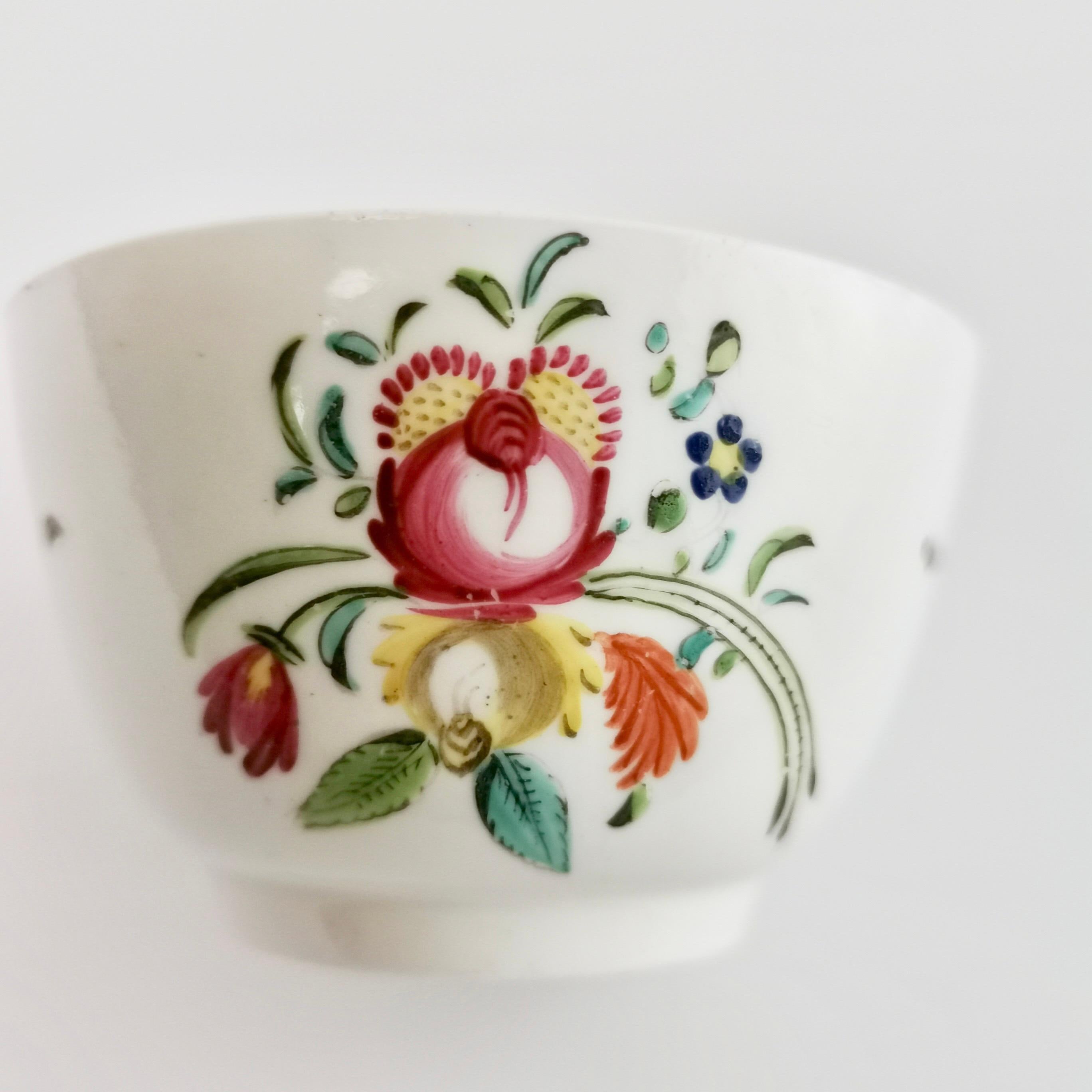 Regency Machin Orphaned Porcelain Tea Bowl, White with Flowers, 1812-1815