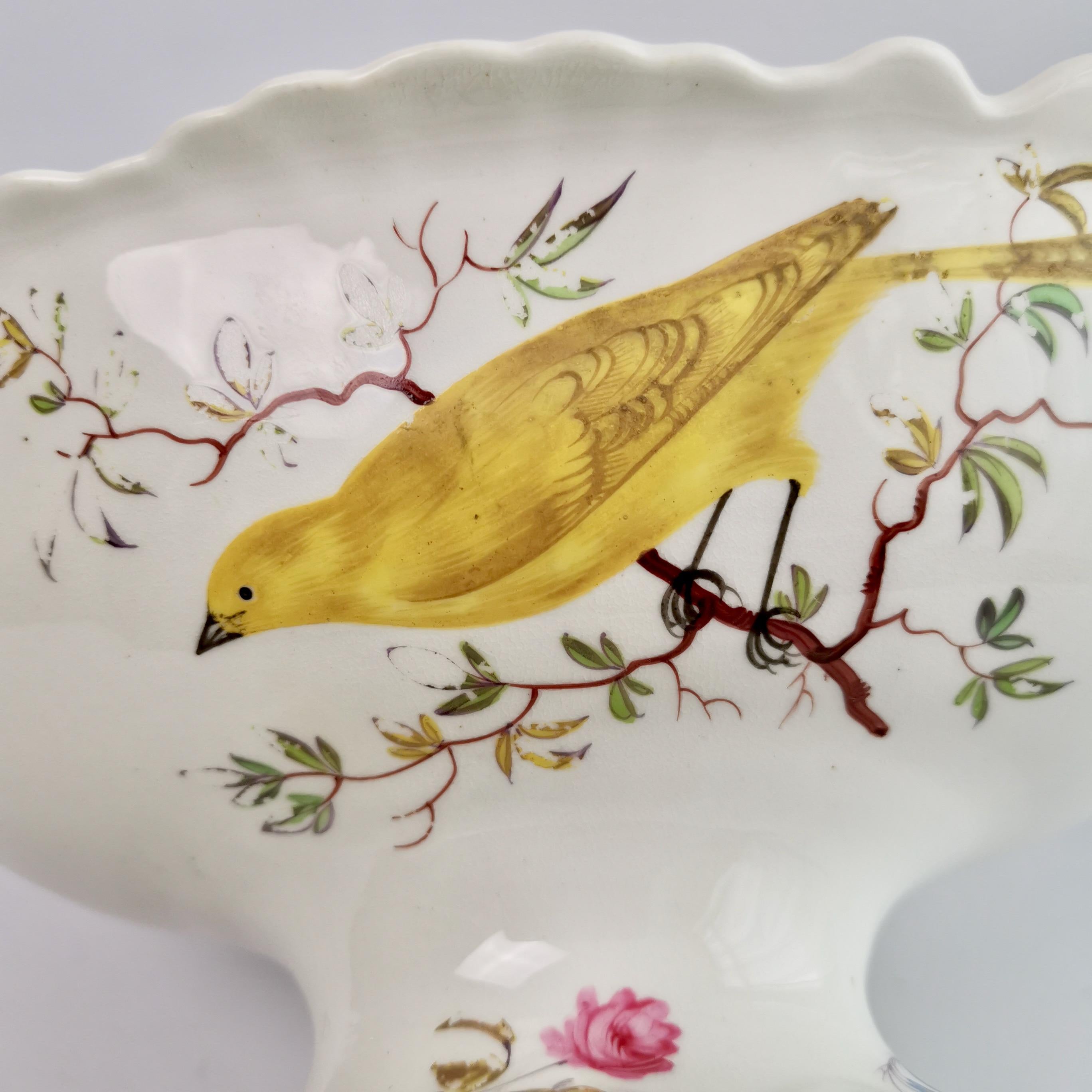 Machin Porcelain Dessert Service, Moustache Shape, White, Birds, Regency ca 1820 8