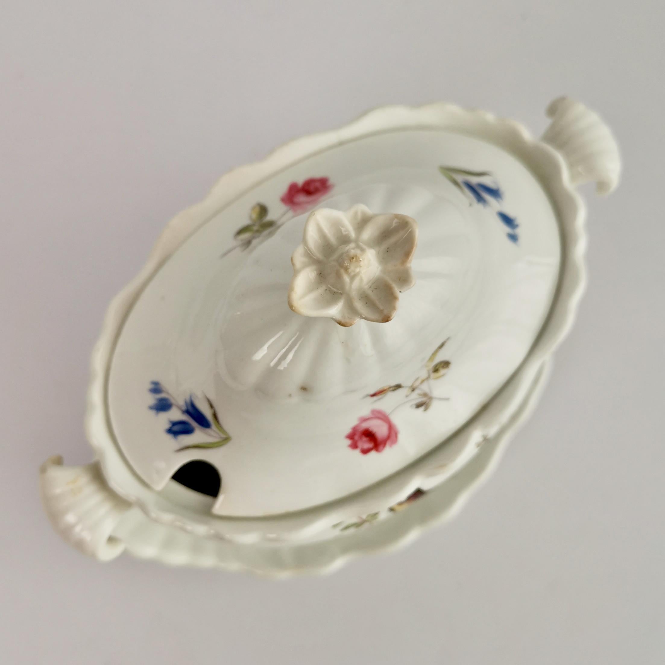 Machin Porcelain Dessert Service, Moustache Shape, White, Birds, Regency ca 1820 9