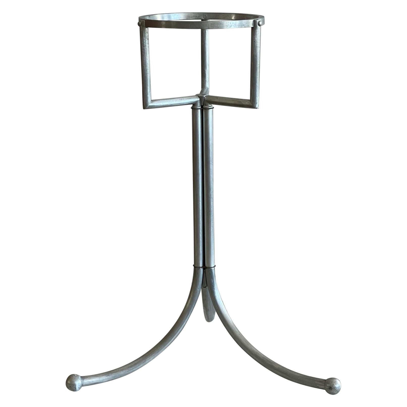 Machine Age Aluminum Ice Bucket Stand For Sale