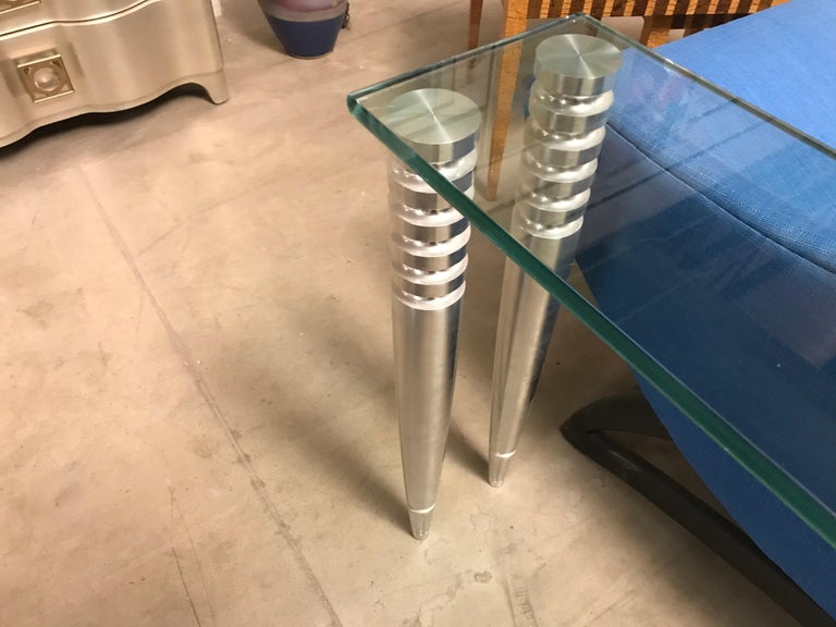 Machine Age Aluminum Long Table In Good Condition For Sale In Miami, FL