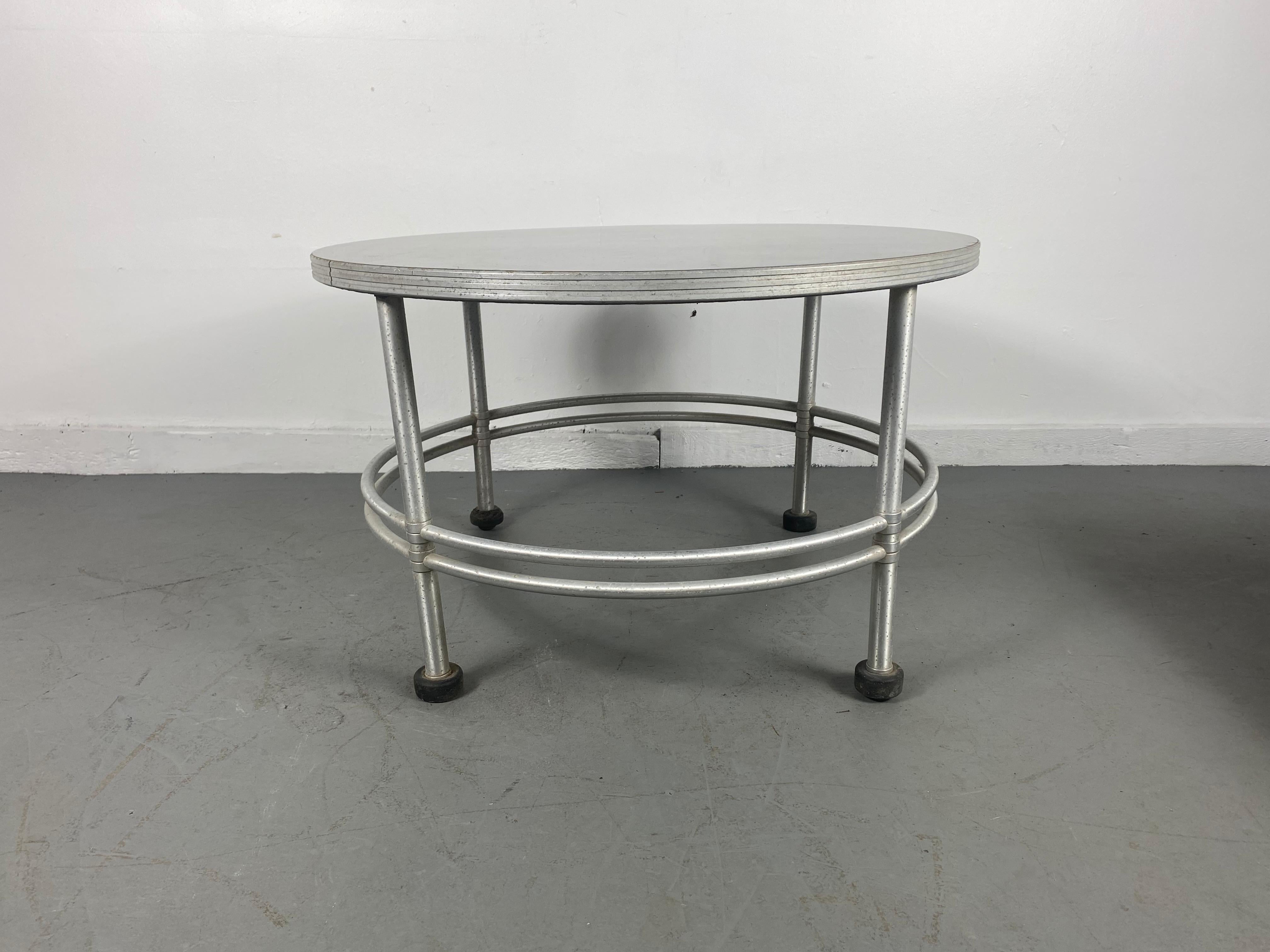Mid-20th Century Machine Age / American Art Deco Warren McArthur Aluminum Cocktail Table For Sale