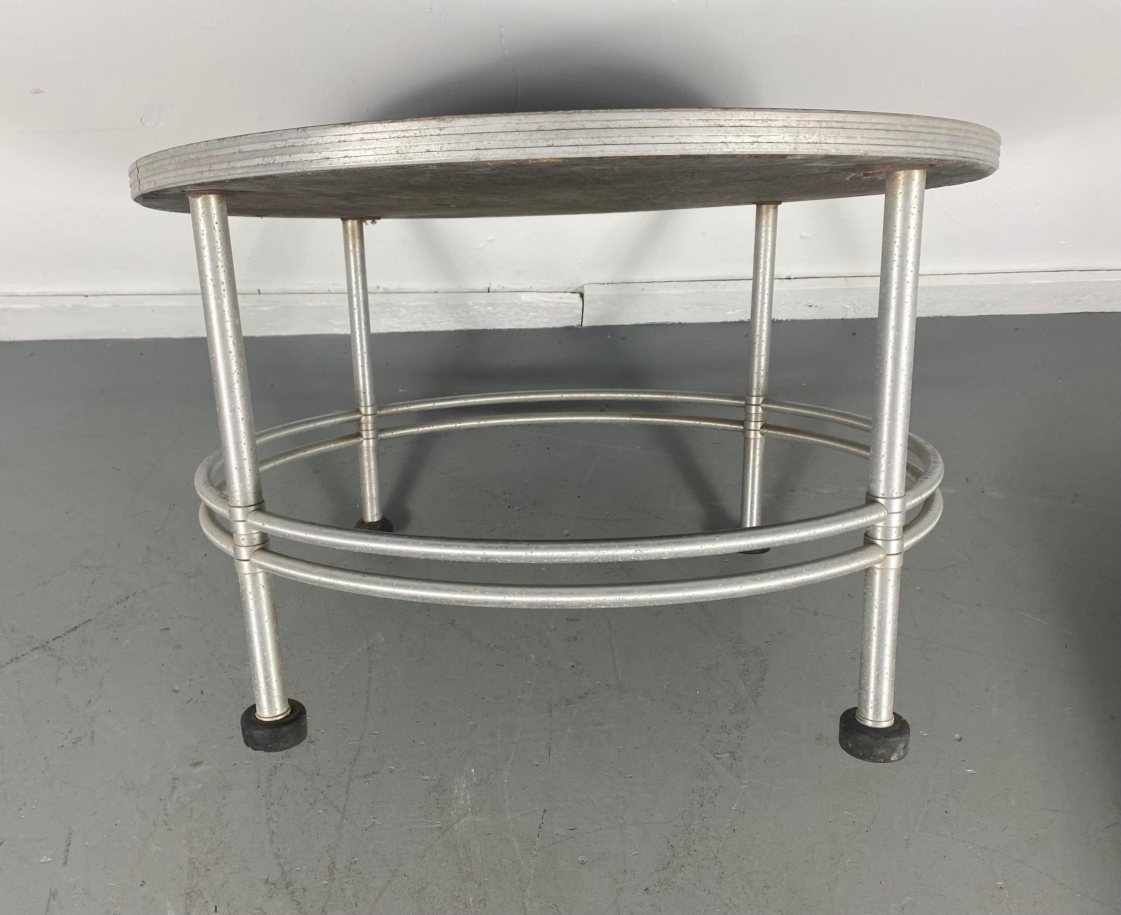 Machine Age / American Art Deco Warren McArthur Aluminum Cocktail Table For Sale 2