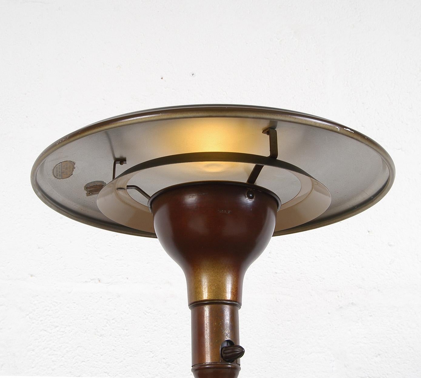 Aluminum Machine Age Art Deco 1930s American Modern Sight Light Table Lamp Leroy C Doane