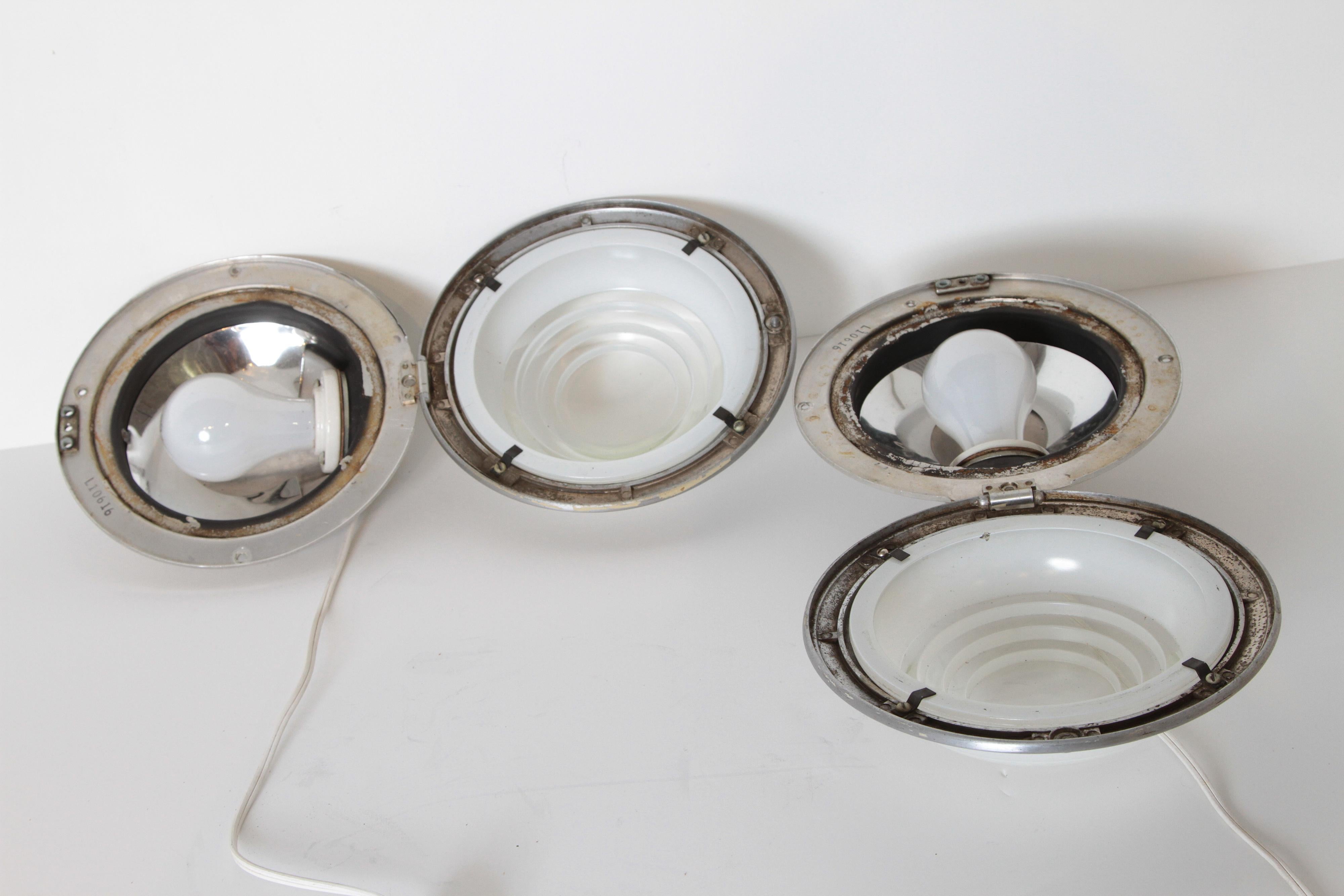 Machine Age Art Deco 20th Century Limited Henry Dreyfuss Fixtures Pair Recessed For Sale 3
