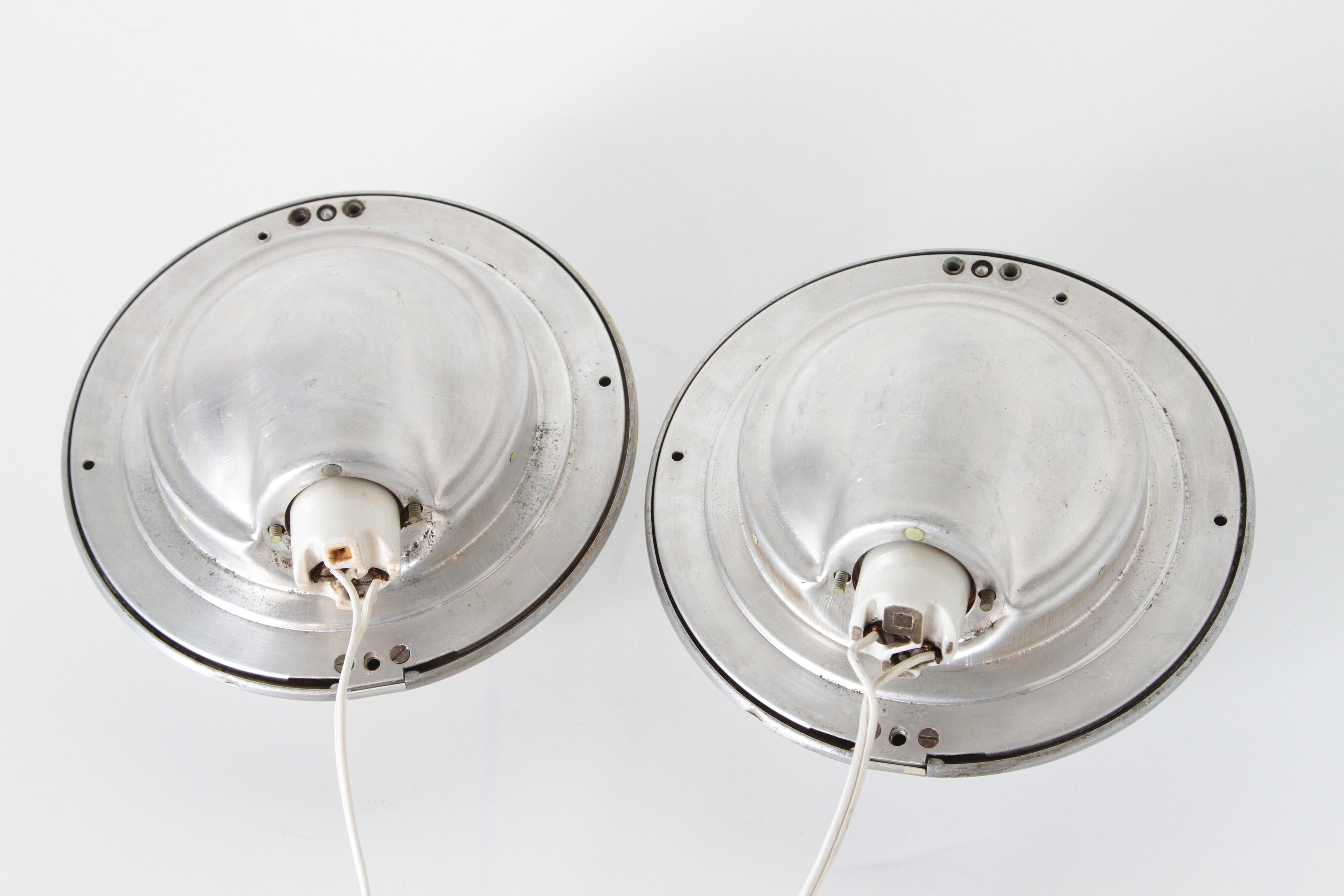 Machine Age Art Deco 20th Century Limited Henry Dreyfuss Fixtures Pair Recessed For Sale 1