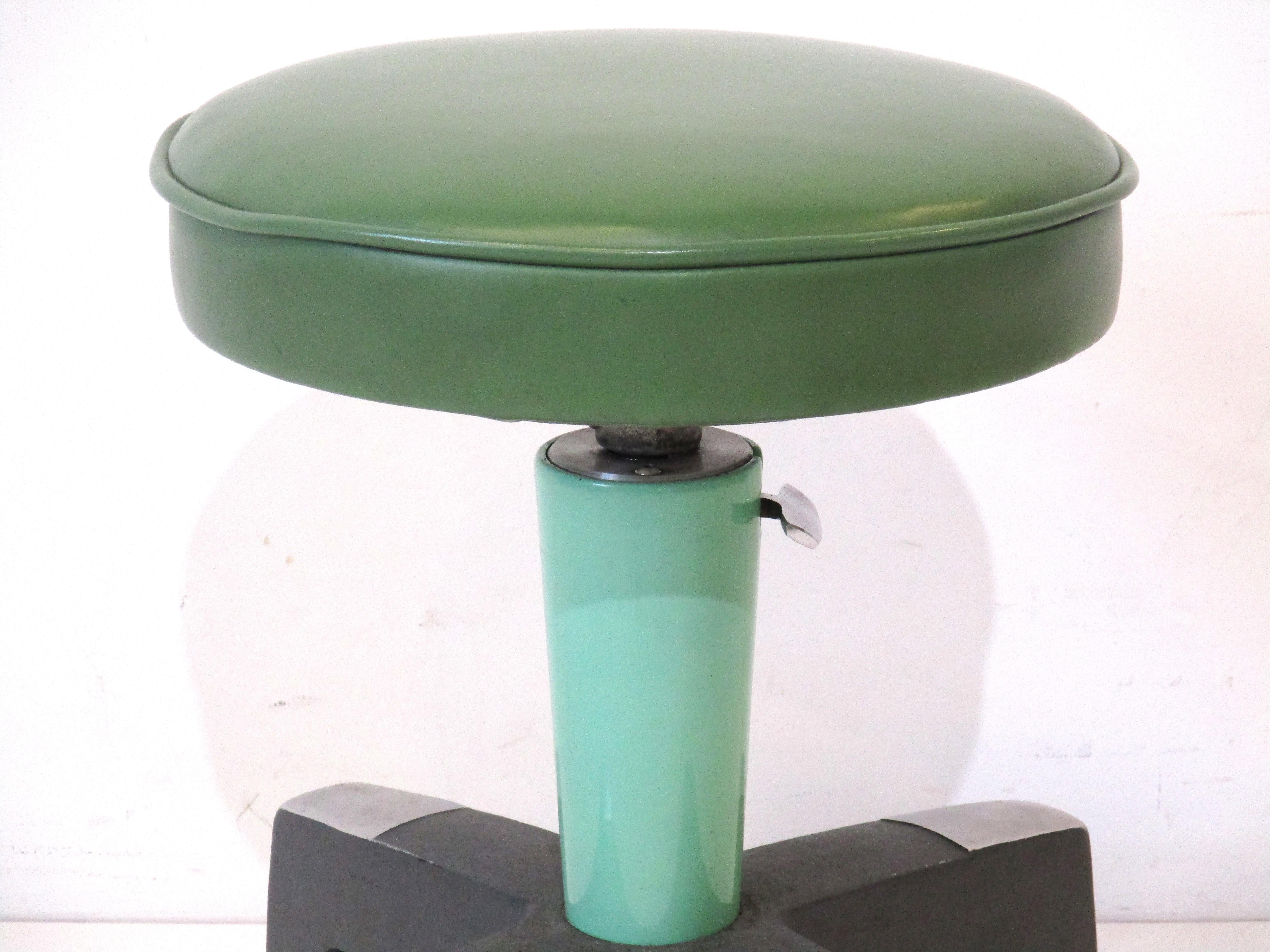 20th Century Machine Age Art Deco Adjustable Stool in the Style of Wolfgang Hoffmann, Webber For Sale