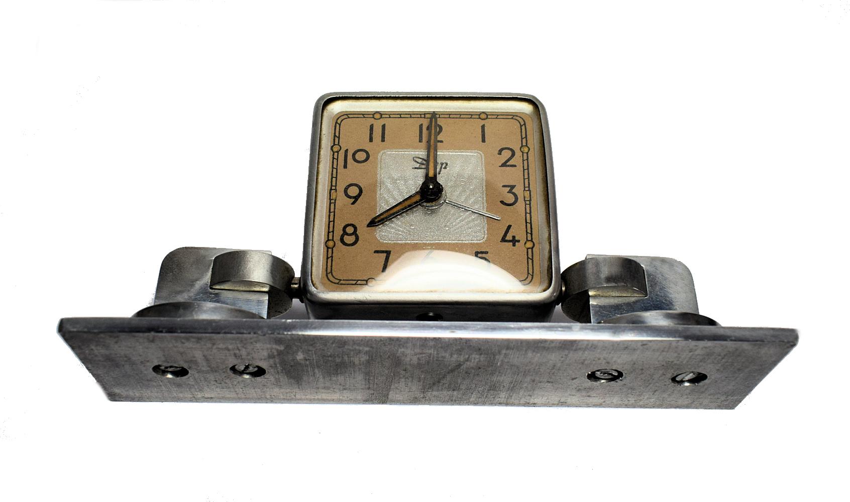 French Machine Age Art Deco Alarm Clock by Dep