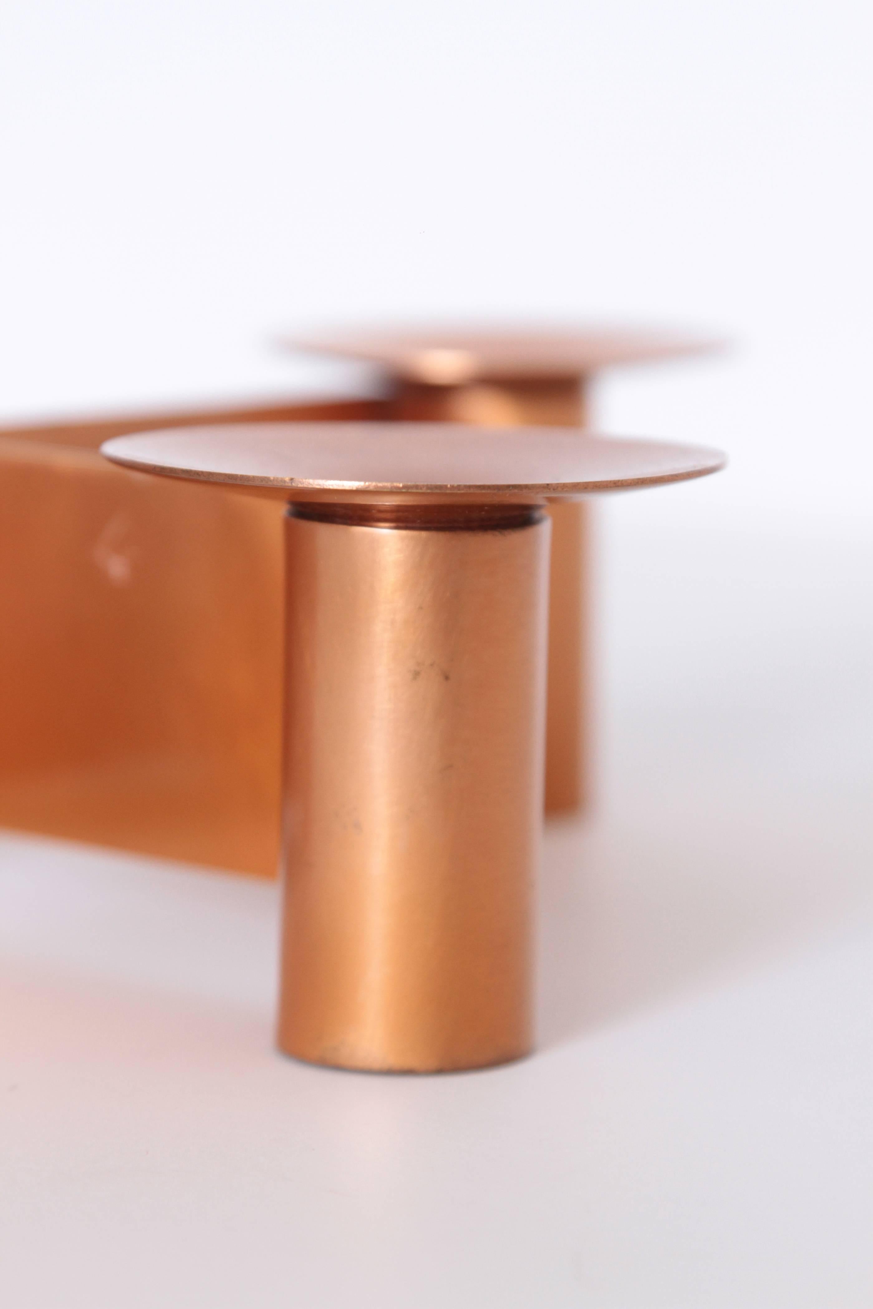 Mid-20th Century Machine Age Art Deco Albert Reimann Candlepiece for Chase in Satin Copper, 1933
