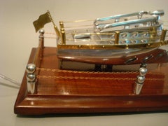 Machine Age / Art Deco Aluminum Speedboat Night Table Lamp, circa 1930s