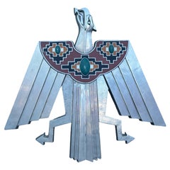 Machine Age Art Deco Aluminum Thunderbird Wall Sculpture C.1930