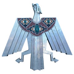 Machine Age Art Deco Aluminum Thunderbird Wall Sculpture C.1930 