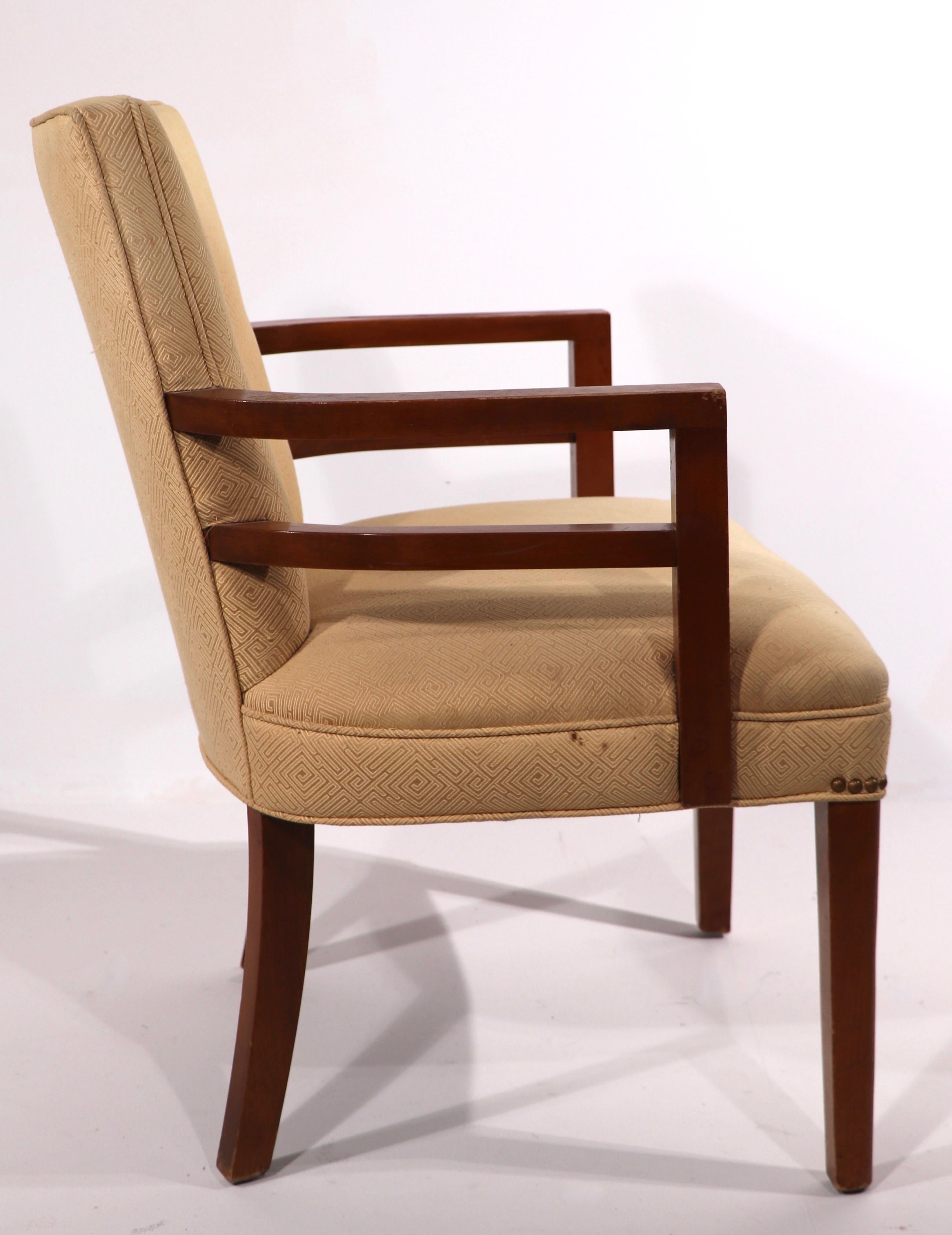 Maschinenzeitalter Art déco-Sessel im Stil von Gilbert Rohde (Polster) im Angebot