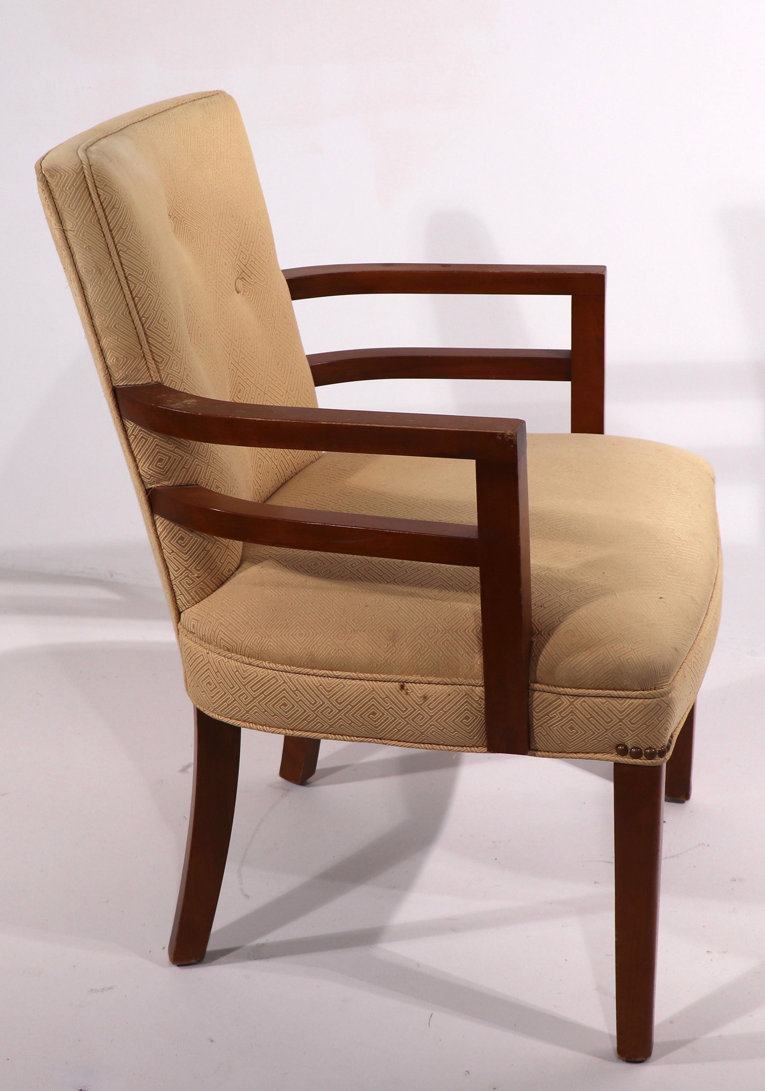 Machine Age Art Deco Arm Chair in the Style of Gilbert Rohde In Good Condition For Sale In New York, NY