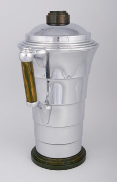 Machine Age Art Deco Bakelite and Chrome Cocktail Shaker by Manning Bowman