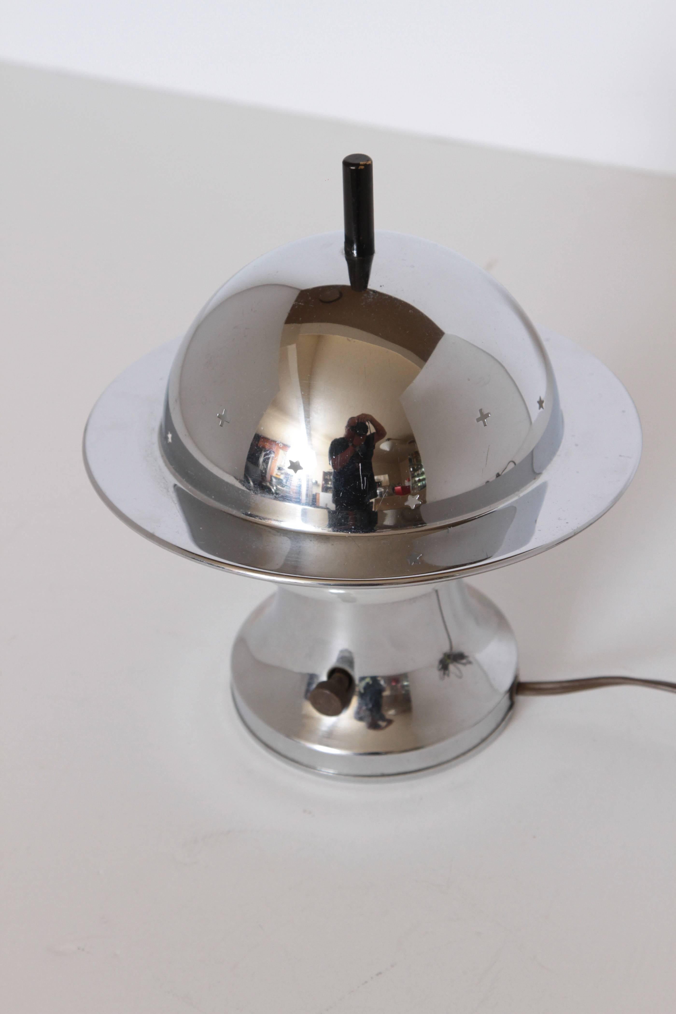 Machine Age Art Deco Chase Constellation Table Lamp by Walter Von Nessen Saturn For Sale 1