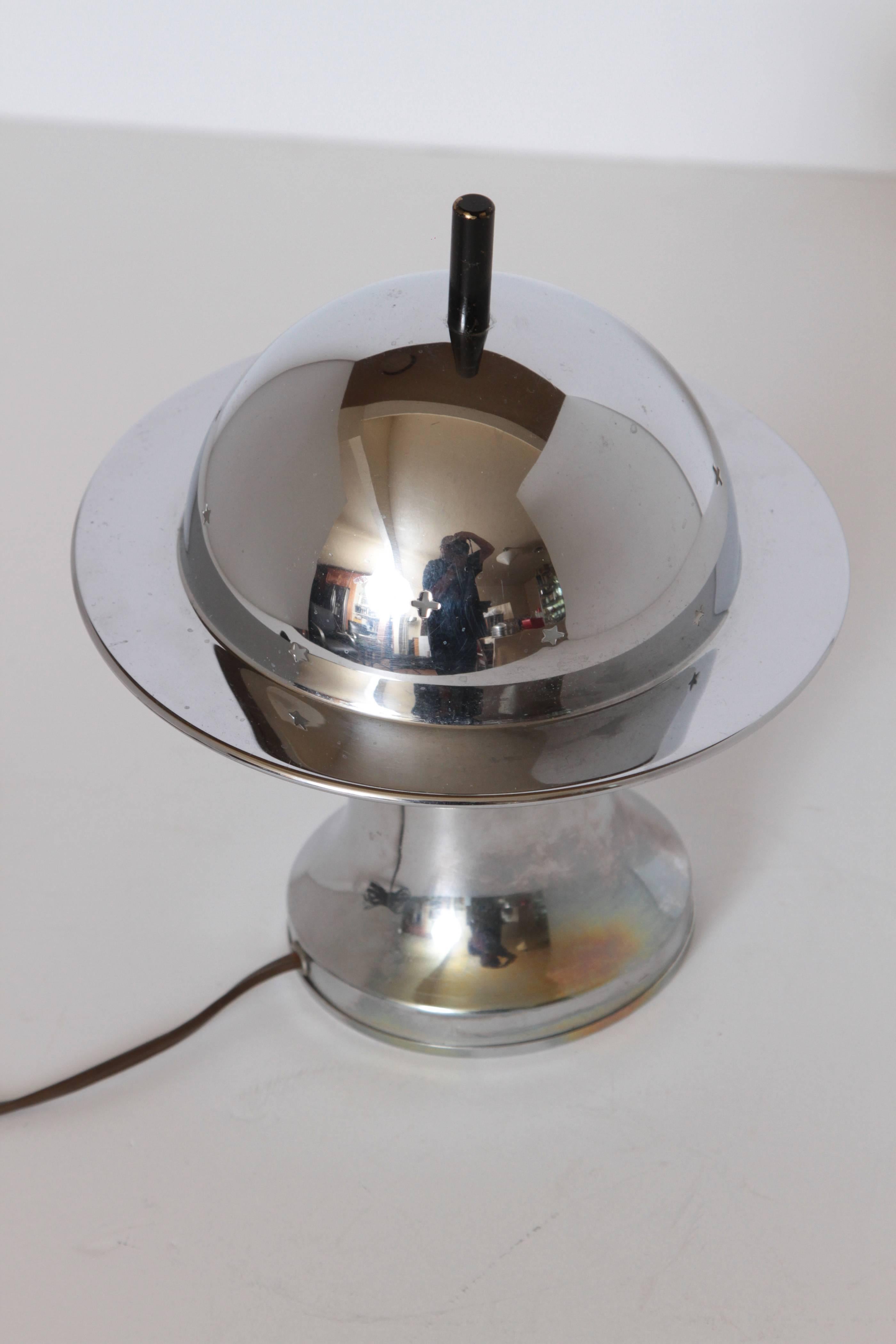 Machine Age Art Deco Chase Constellation Table Lamp by Walter Von Nessen Saturn For Sale 2