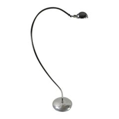 Vintage Machine Age Art Deco Chrome Floor Lamp of Exaggerated Curved Form