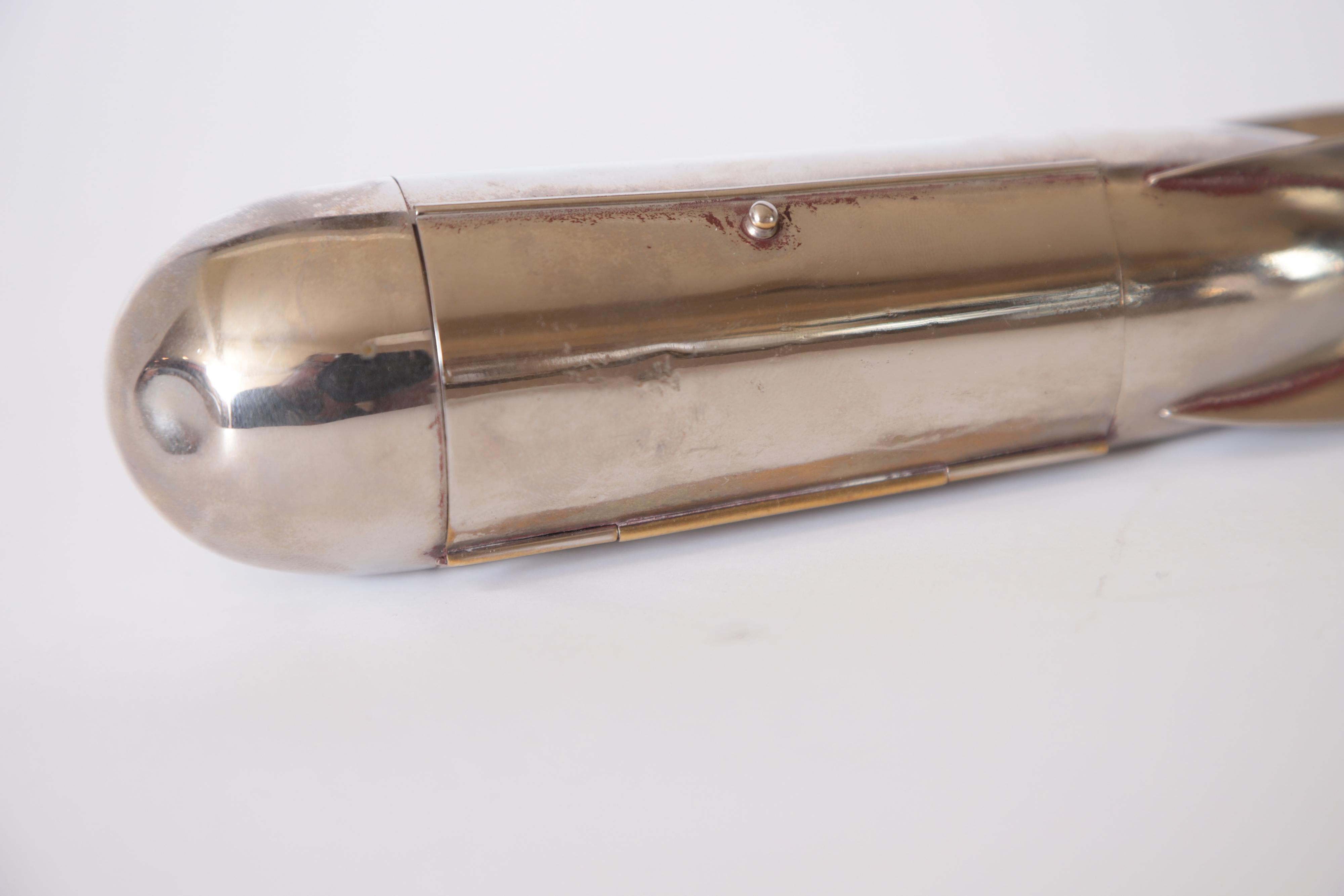 Machine Age Art Deco Chrome Zeppelin Cigarette Holder or Trinket Box 14