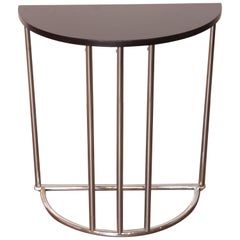 Machine Age Art Deco Demilune Console Table, Royalchrome Royal Metal