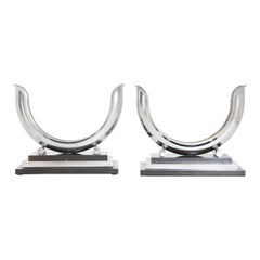 Maschinenzeitalter Art Deco Dole Valve „U“ Streamline Kerzenständer