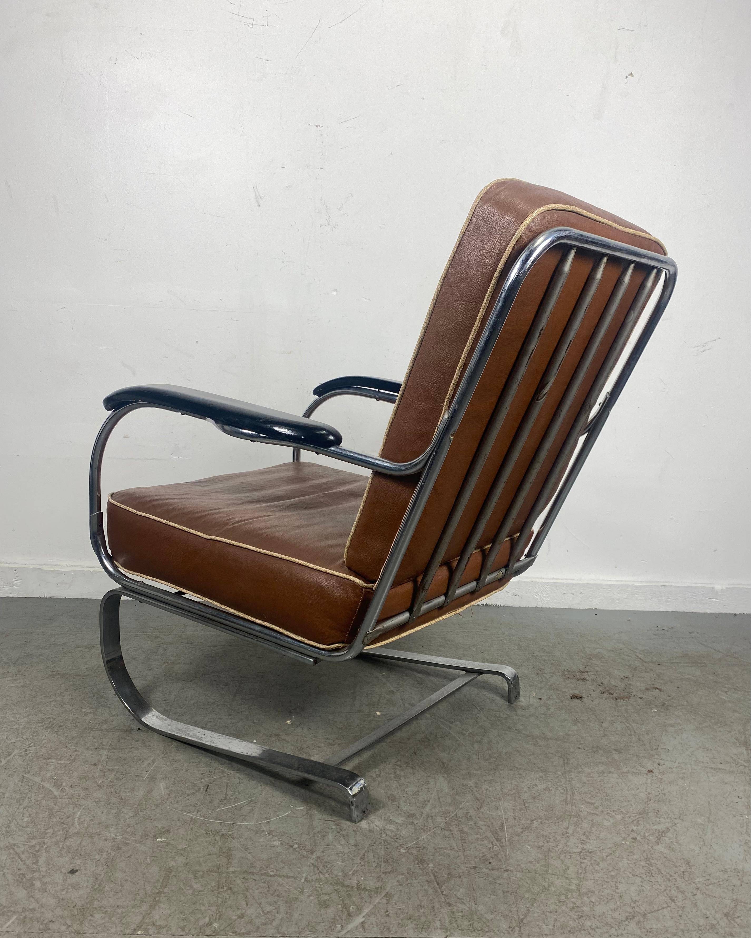 American Machine Age / Art Deco KEM Weber Springer Armchair for Lloyd, 1930s