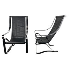 Machine Age, Art Deco McKay Craft Cantilevered Sling Lounge Chairs