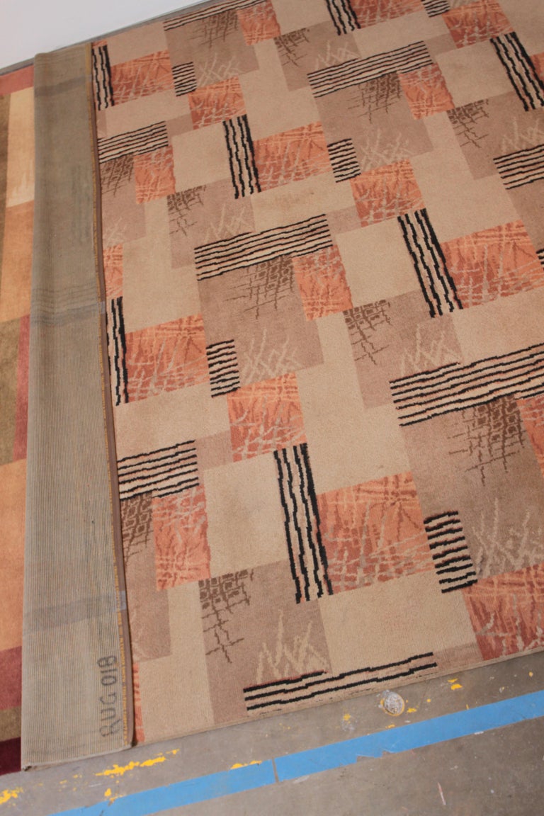 Machine Age Art Deco Midcentury, Broadloom Geometric Carpet Rug at 1stdibs
