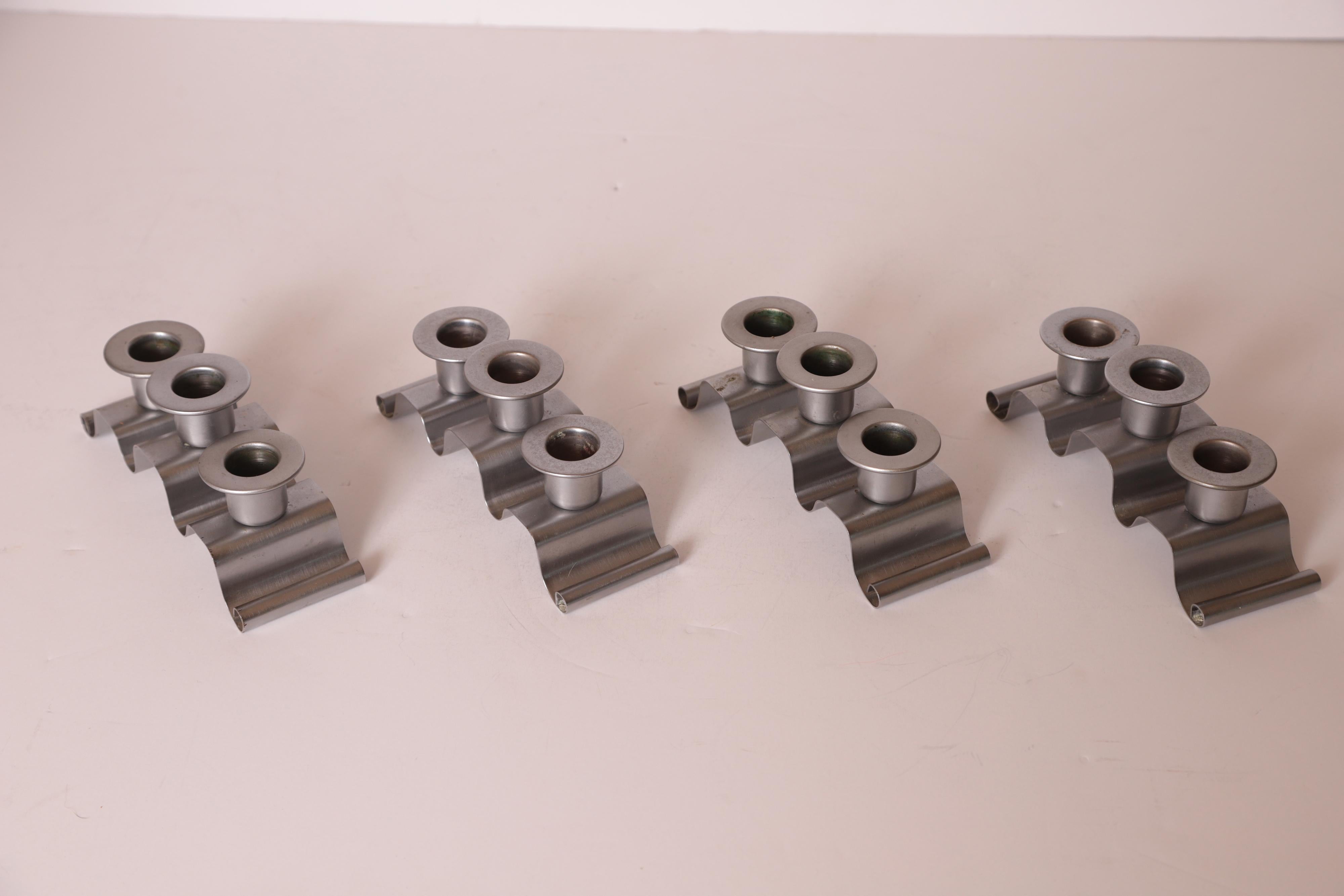 Machine Age Art Deco Norman Bel Geddes Revere Tuxedo Candlestick Holders, Set 4 For Sale 4