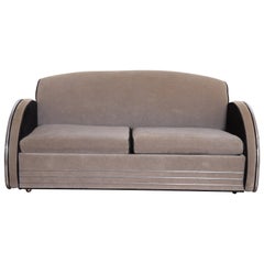 Machine Age Art Deco Jazz Sofa, Manner of Donald Deskey, Royalchrome